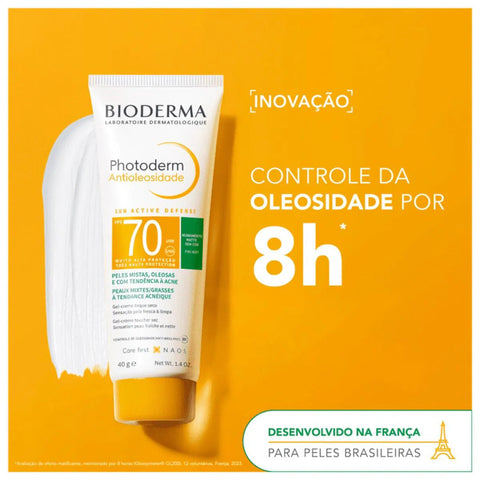 Protetor Solar Facial Bioderma Photoderm Antioleosidade Sem Cor - FPS 70 - 40 g