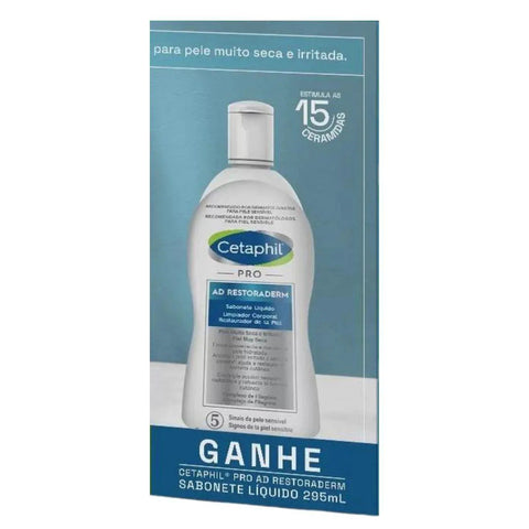 Kit Cetaphil Rotina PRO AD Restoraderm Loção Hidratante + Sabonete Líquido Pele Seca e Sensível - 295 mL + 295 mL