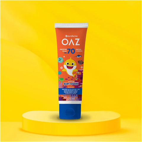 Protetor Solar Oaz Baby Shark Corpo & Rosto Para Crianças FPS 70 - 125 mL