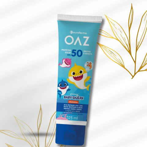 Protetor Solar Oaz Baby Shark Corpo & Rosto Para Crianças FPS 50 - 125 mL