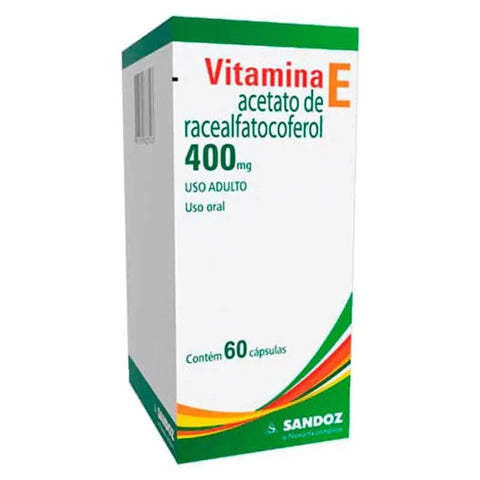 Vitamina E (Sandoz) 400mg - 60 Unidades - Cápsula