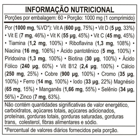 Polivitamínico Glineon AZ 60 Unidades - Comprimido