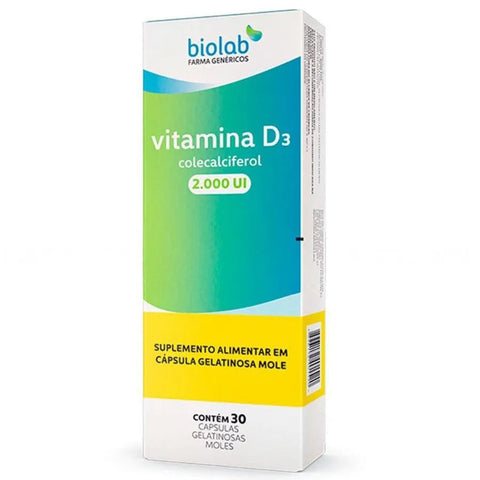 Kit Vitamina D3 (Biolab) 2.000UI - 2 x 30 Unidades - Cápsula