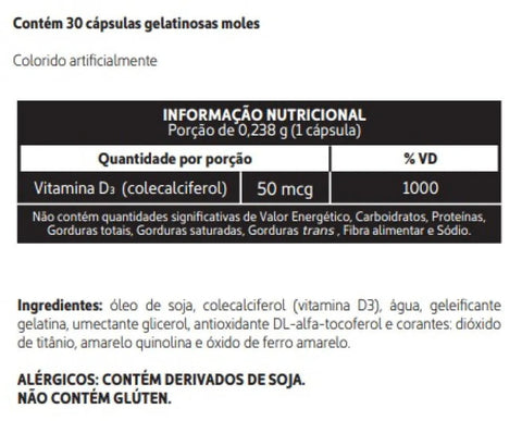 Kit Vitamina D3 (Biolab) 2.000UI - 2 x 30 Unidades - Cápsula