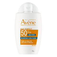 Protetor Solar Facial Avène Mat Perfect Tri-Defense Ultra Fluido Sem Cor - FPS 50 - 40 g