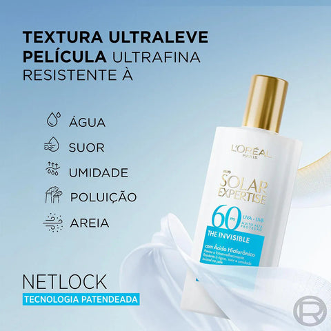 Protetor Solar L'Oréal Expertise The Invisible Cor 5.0 - FPS 60 - 40 mL