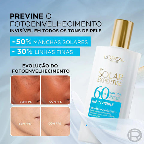 Protetor Solar L'Oréal Expertise The Invisible Cor 5.0 - FPS 60 - 40 mL