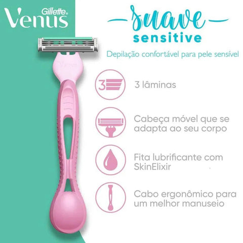Gillette Venus Suave Sensitive - 4 Unidades