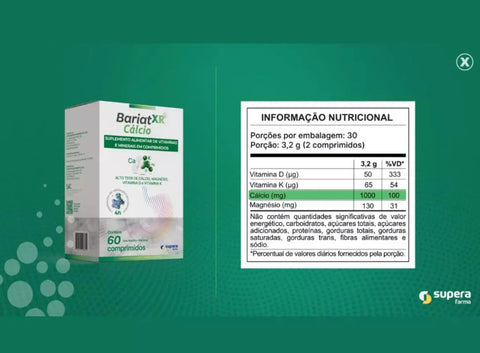 Suplemento Alimentar Bariat XR Cálcio 60 Unidades - Comprimido