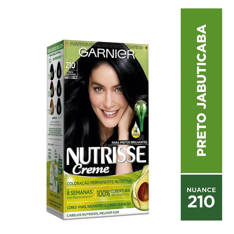 Tintura Garnier Nutrisse Creme Nº 210 Preto Jabuticaba