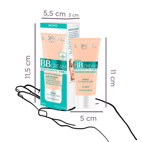 Protetor Solar L'Oréal BB Cream FPS 50 - Cor Clara - 30 mL