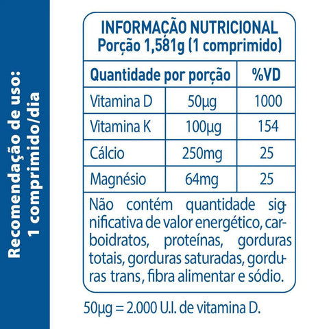 Suplemento Alimentar Addera Cal 2000UI - 30 Unidades - Comprimido