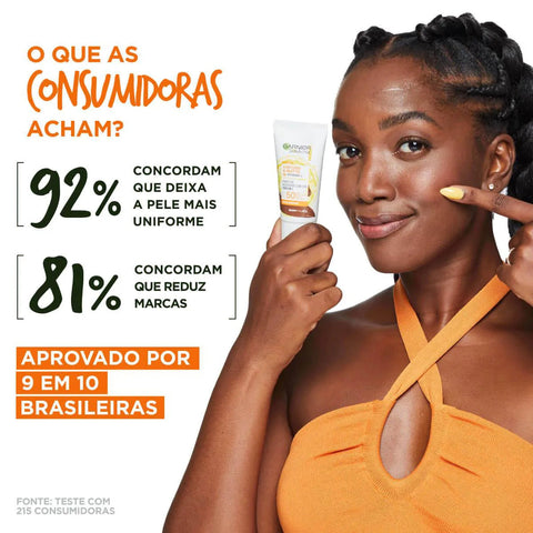 Protetor Solar Facial Garnier Uniform & Matte Vitamina C Negra - FPS 50 - 40 g