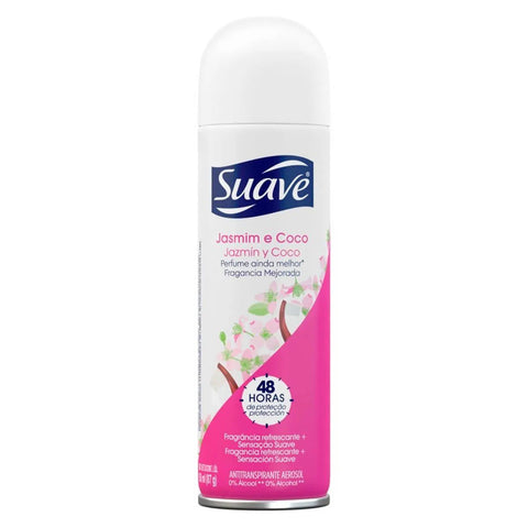 Desodorante Antitranspirante Feminino Suave Jasmim e Coco, Aerossol Com 150Ml