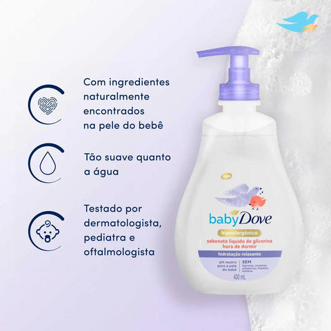 Sabonete Dove Baby Líquido Hora de Dormir Hidratacao Relaxante 400 Ml