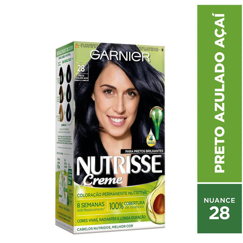 Tintura Garnier Nutrisse Creme Nº 28 Preto Azulado