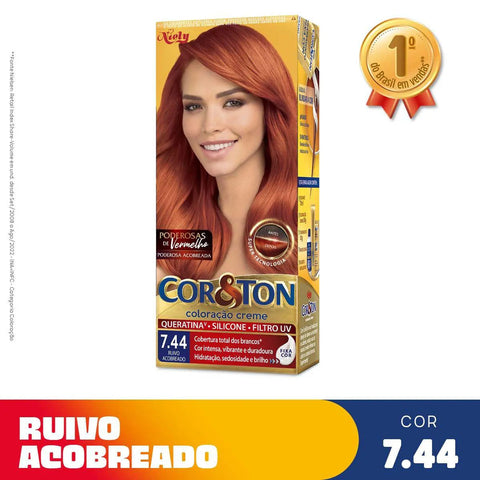 Tintura Cor & Ton Nº 7.44 Ruivo Acobreado