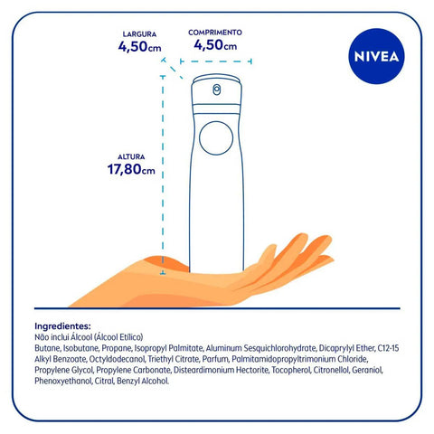 Desodorante Antitranspirante Feminino Nivea Black & White Máxima Proteção Aerossol, 1 Unidade Com 150 Ml