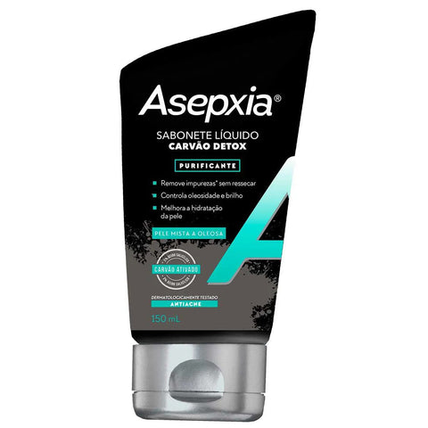 Sabonete Asepxia Carvão Detox Purificante Líquido Com 150Ml