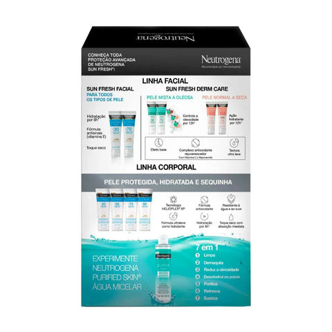 Kit Neutrogena Facial Protetor Solar Sun Fresh Derm Care + Gel de Limpeza Purified Skin FPS 70 - 40 g + 60 g