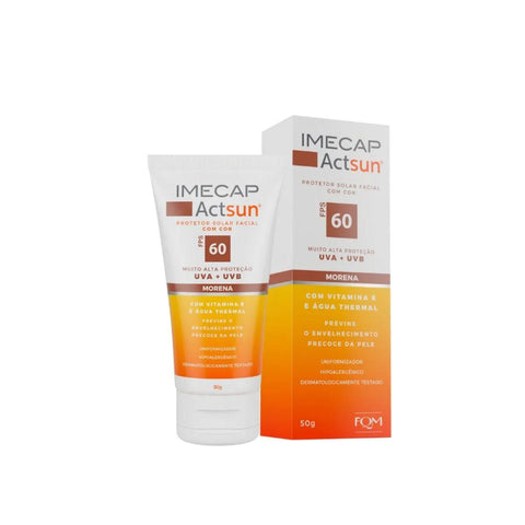 Protetor Solar Facial Imecap Actsun Pele Morena - FPS 60 - 50 g