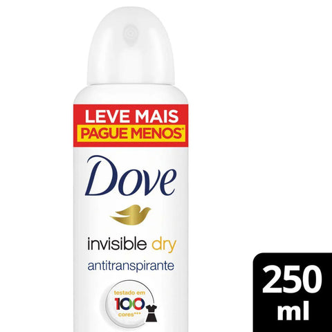Desodorante Antitranspirante Feminino Dove Invisible Dry, 1 Unidade Com 250Ml, Leve Mais Pague Menos