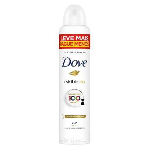 Desodorante Antitranspirante Feminino Dove Invisible Dry, 1 Unidade Com 250Ml, Leve Mais Pague Menos