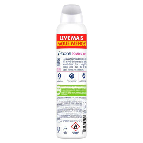 Desodorante Antitranspirante Feminino Rexona Motionsense Powder Dry, Aerossol, 1 Unidade Com 250Ml
