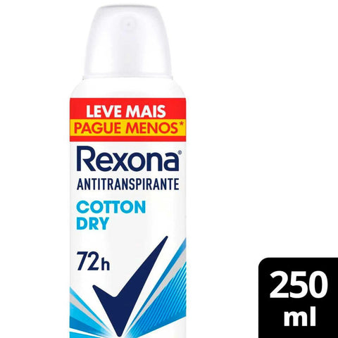 Desodorante Antitranspirante Feminino Rexona Motionsense Cotton Dry, Aerossol, 1 Unidade Com 250Ml