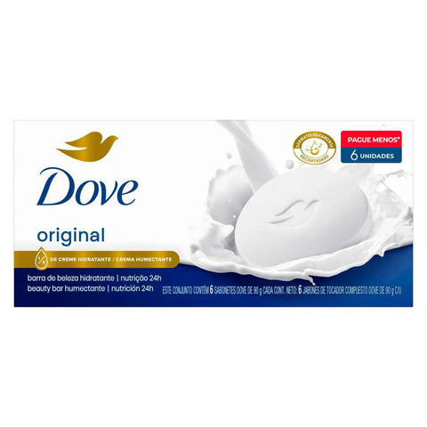 Sabonete Dove Original Barra, 6 Unidades Com 90G Cada