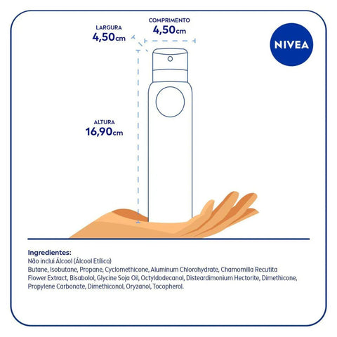 Desodorante Antitranspirante Nivea Pele Sensível Sem Perfume, Aerossol, 1 Unidade Com 150Ml