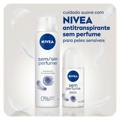 Desodorante Antitranspirante Nivea Pele Sensível Sem Perfume, Aerossol, 1 Unidade Com 150Ml