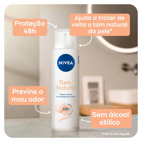 Desodorante Nivea Dermo Clareador 3 Em 1 - Aerossol, 1 Unidade Com 150Ml