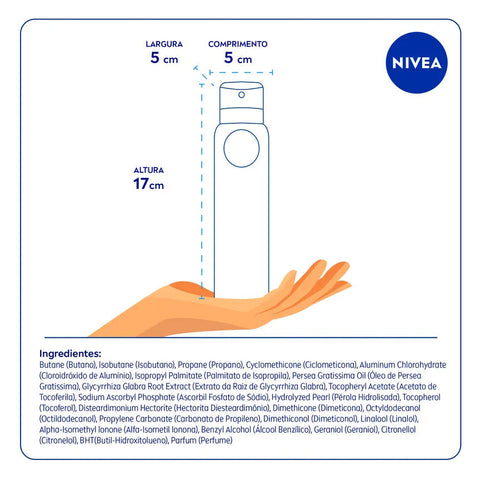 Desodorante Nivea Dermo Clareador 3 Em 1 - Aerossol, 1 Unidade Com 150Ml