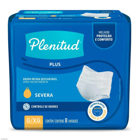 Roupa Íntima Plenitude Active Plus - Tamanho G / XG - 4 x 8 Unidades