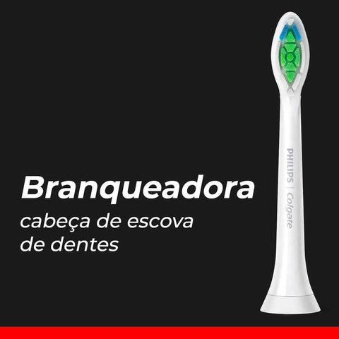 Refil Para Escova de Dente Elétrica Philips Branqueadora Média Com 2 Unidades