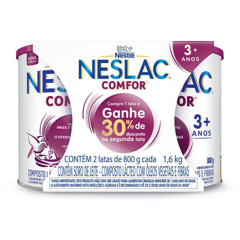 Fórmula Infantil Neslac Comfor Tradicional - 2 x 800 g