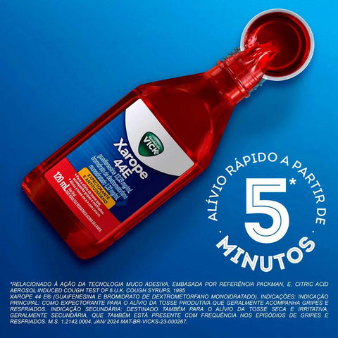 Vick Xarope 44E Expectorante 1,3mg/mL + 13,3mg - Xarope - 120 mL