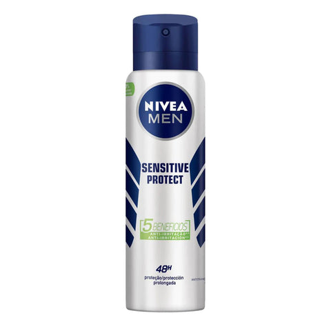 Desodorante Antitranspirante Masculino Nivea Men Sensitive Protect Aerossol, 1 Unidade Com 150Ml