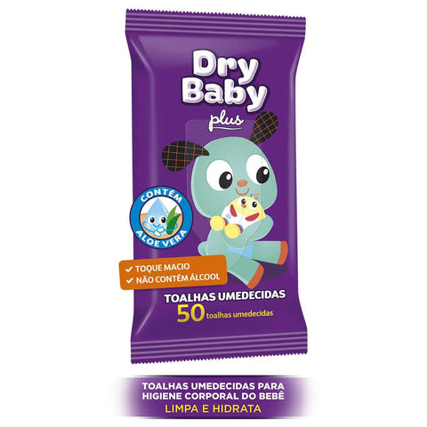 Toalha Umedecida Dry Baby Plus 50 Unidades