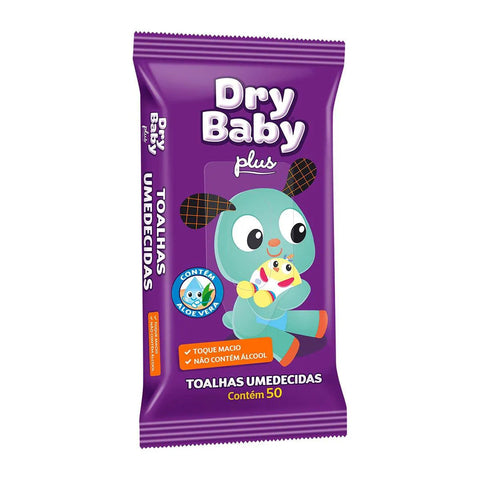 Toalha Umedecida Dry Baby Plus 50 Unidades