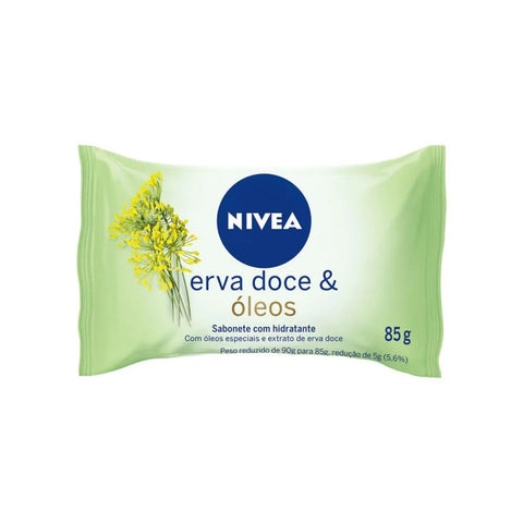 Sabonete Hidratante Nivea Erva-Doce e Óleos, Barra, 1 Unidade Com 85G
