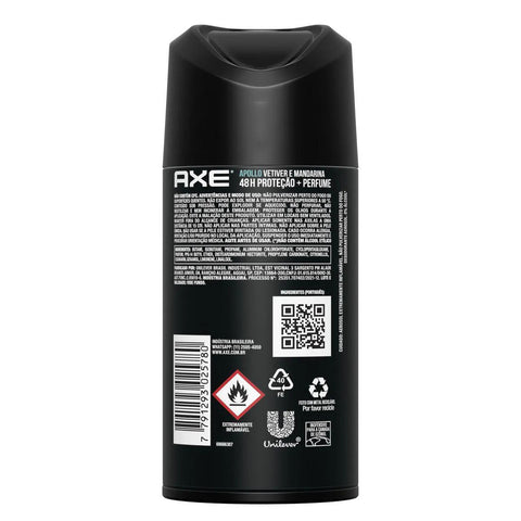 Desodorante Axe Body Spray Apollo, Aerossol, 1 Unidade Com 150Ml