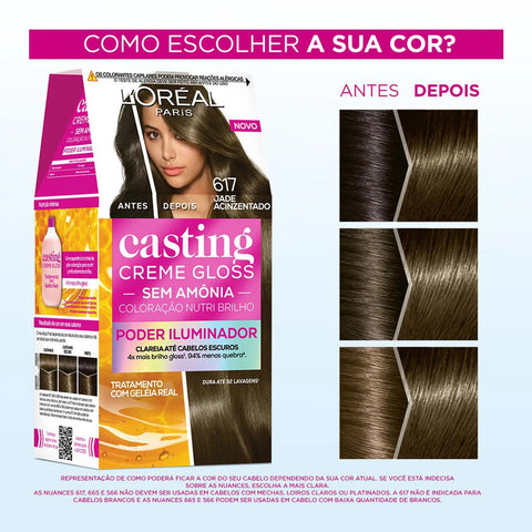 Tonalizante L'Oréal Casting Creme Gloss Nº 617 Jade Acinzentado