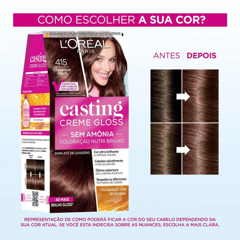Tonalizante L'Oréal Casting Creme Gloss Nº 415 Chocolate Glacê