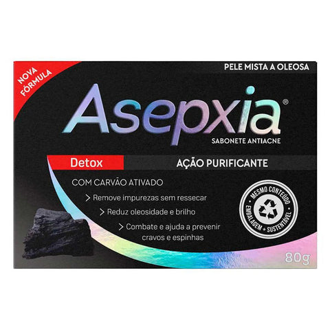 Sabonete Asepxia Detox Pele Mista A Oleosa Barra Com 80G