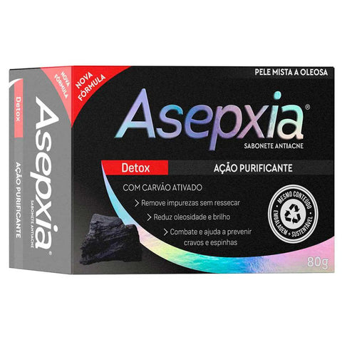 Sabonete Asepxia Detox Pele Mista A Oleosa Barra Com 80G