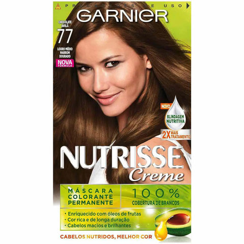 Tintura Garnier Nutrisse Creme Nº 77 Chocolate Avelã