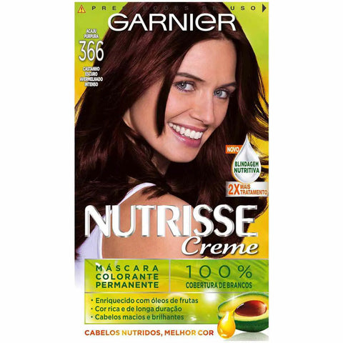 Tintura Garnier Nutrisse Creme Nº 366 Acaju Púrpura