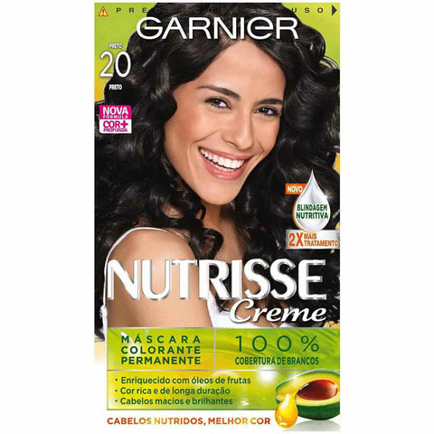 Tintura Garnier Nutrisse Creme Nº 20 Preto Absoluto